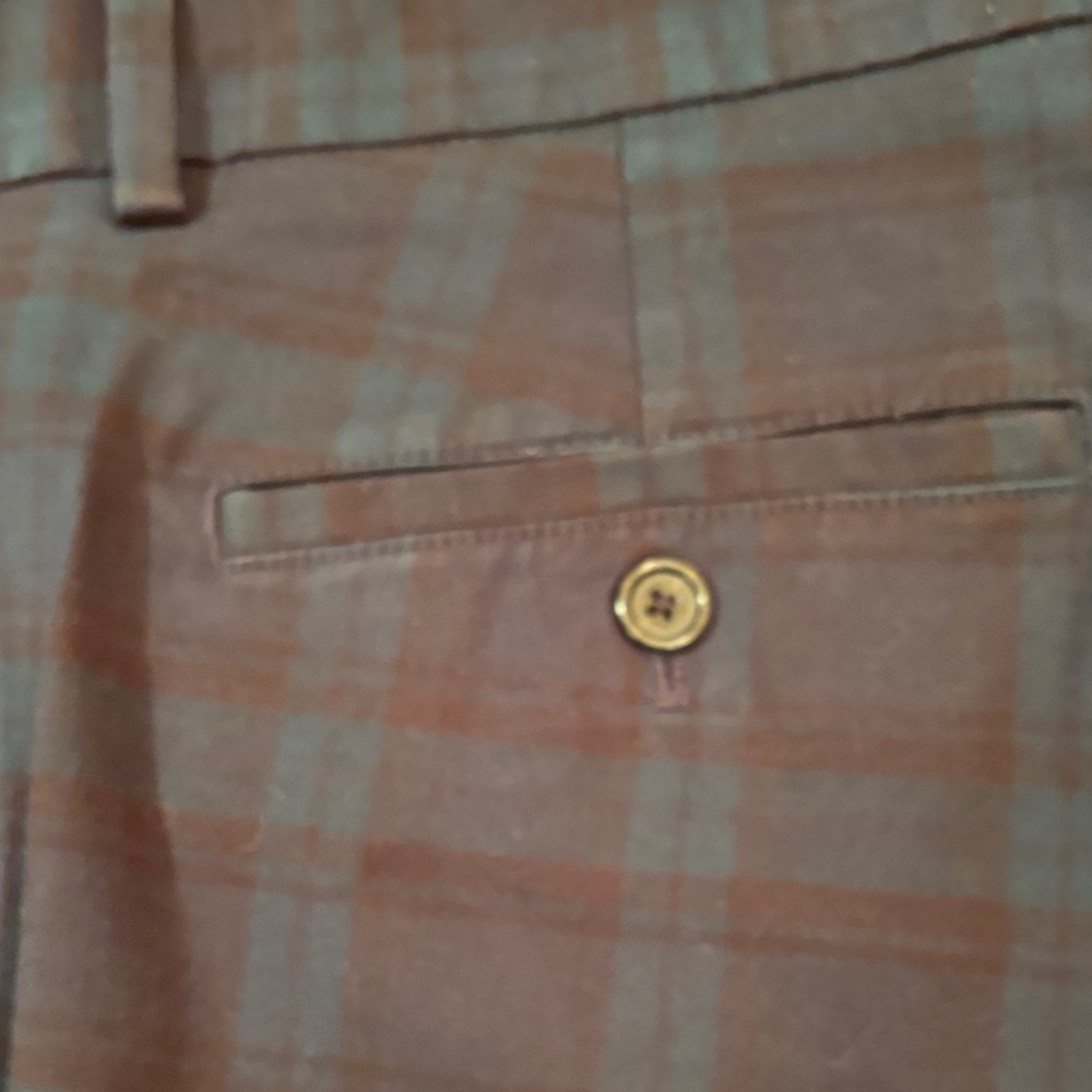 Banana Republic Men's Chinos - Blue and Brown Plaid - Picture 6 of 7